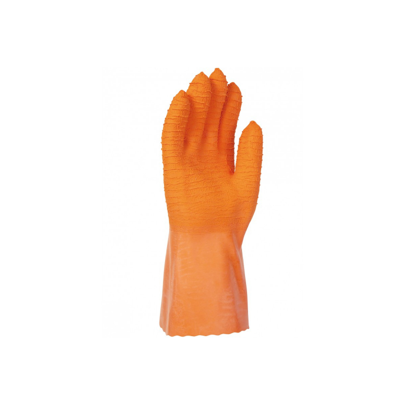 Gant protection Chimique Anti Chaleur SINGER Taille 9 Orange Coton  interlock 30cm coupé Cousu paume crêpée