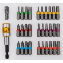 Set of 32 Chrome Vanadium Steel Screwdriver Bits High Resistance