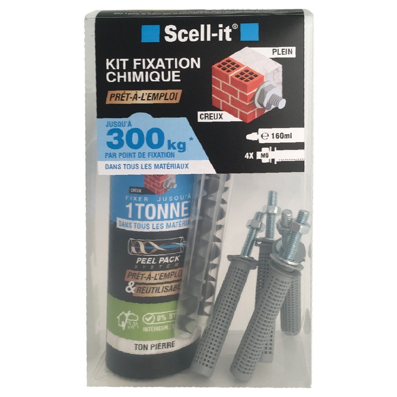 Kit de Scellement Chimique Tiges INOX M6 Anti-Corrosion 300Kg Résist