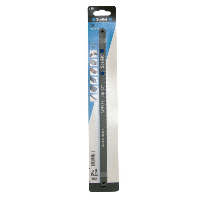 10 Lames de Scie à Métaux Flexibles 10 Dents/cm Chrome Vanadium SCEL