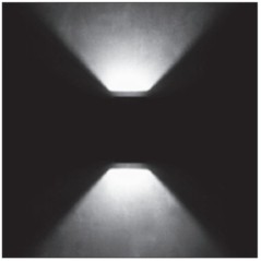 Aplique externa de parede LED 2x7W 6000K IP65 Alumínio