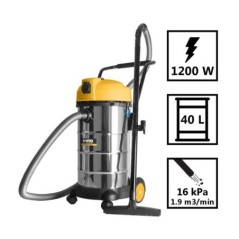 Aspirador de Oficina Água e Poeiras 1200W Cuba Inox 40L