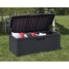 Coffre de jardin 560L effet rotin anthracite