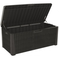 Baú de jardim 560L efeito rattan antracite resistente