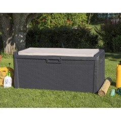 Cassa da giardino 560L effetto rattan antracite TOOMAX Santorini
