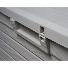 Coffre de Jardin 550L Effet Bois Anti UV Cadenassable Résine