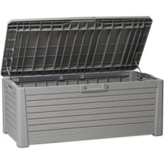 Baú de Jardim 550L Efeito Madeira Anti UV trancável Resina