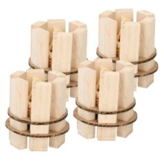 Lot de 4 Allume-feu Cheminée Starter 7.5x8 cm Bois et Carton pour Ba