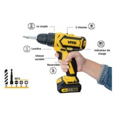 Furadeira Parafusadeira 14.4V sem fio 2 baterias 2Ah Lithium