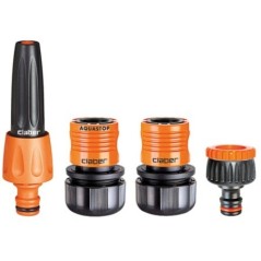 Kit Arrosage 4 Pièces Raccord Rapide 15mm 1/2" avec Nez de Robinet