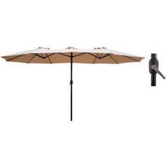 Parasol de jardin double 450x265x240cm Aluminium Polyester Ø48mm KZ