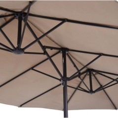 Parasol de jardim duplo 450x265x240cm Alumínio Poliéster
