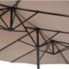 Parasol de jardín doble 450x265x240cm Aluminio Poliéster