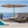 Double garden parasol 450x265x240cm Aluminum Polyester