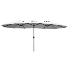 Dubbele tuinparasol 450x265xh240 cm Grijs Maatst Ø48mm