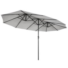 Double Garden Parasol 450x265xh240 cm Grey Mast Ø48mm