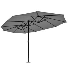 Parasol de jardín doble 450x265xh240 cm Gris Mástil Ø48mm