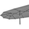 Doppelt Garten-Sonnenschirm 450x265xh240 cm Grau Mast Ø48mm