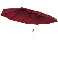 Parasol de jardin double 450x265x240cm Aluminium Toile polyester Bor