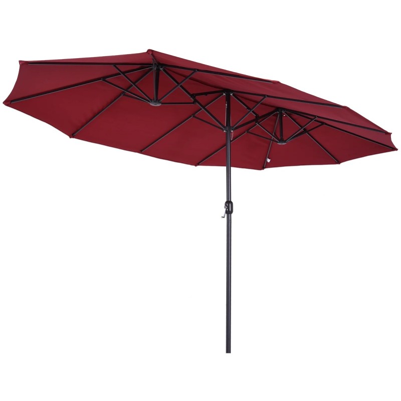 Parasol de jardin double 450x265x240cm Aluminium Toile polyester Bor
