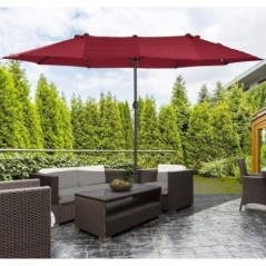 Parasol de jardín doble 450x265x240cm Aluminio Tela
