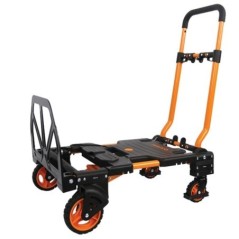 Chariot de manutention diable 2en1 modulable 136 kg pliable acier al