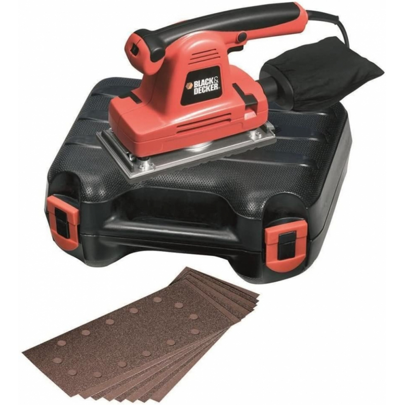 Ponceuse orbitale 170W + Feuille abrasive + Sac poussières Black + Decker  KA401LA