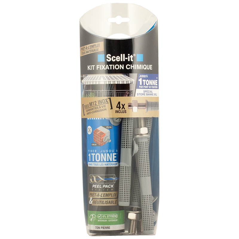 Kit de scellmeent chimique tiges Inox M12 SCELL IT