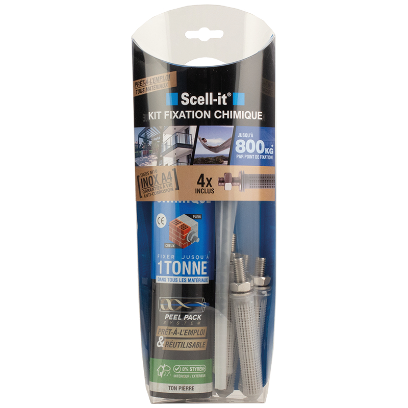 Kit de scellmeent chimique tiges Inox M10 SCELL IT - Univers du Pro