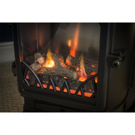 Poêle à gaz effet flamme 3,4KW Noir - Univers Du Pro