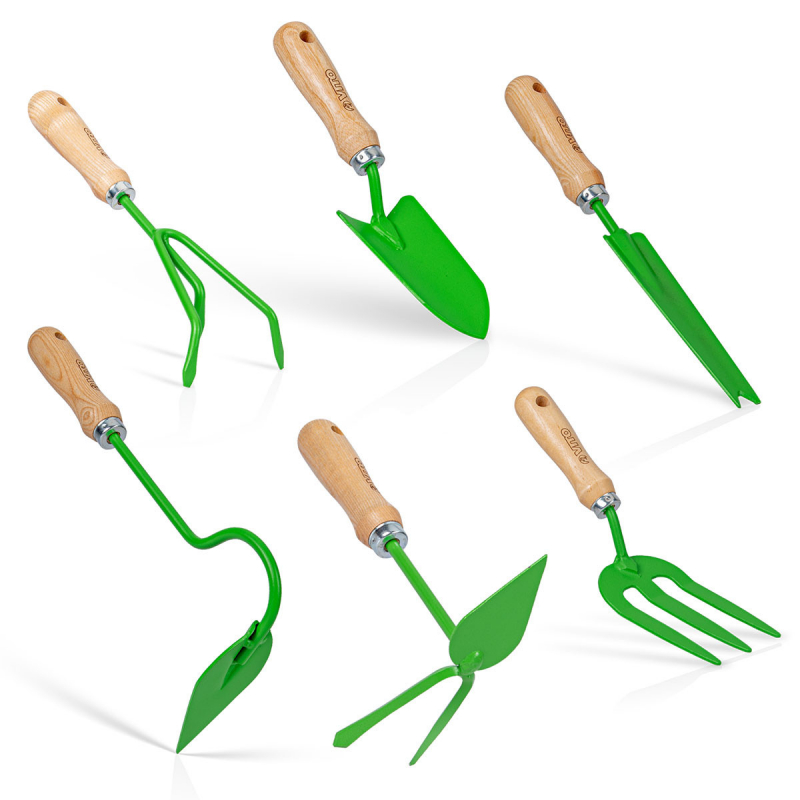 Pack 4 outils de jardin VITO Acier Haute qualité Manche en Bois