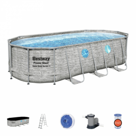 Bestway Piscine hors sol 549 x 274 x 122 cm BESTWAY Ovale Power Steel Hublots Echelle Bâ 