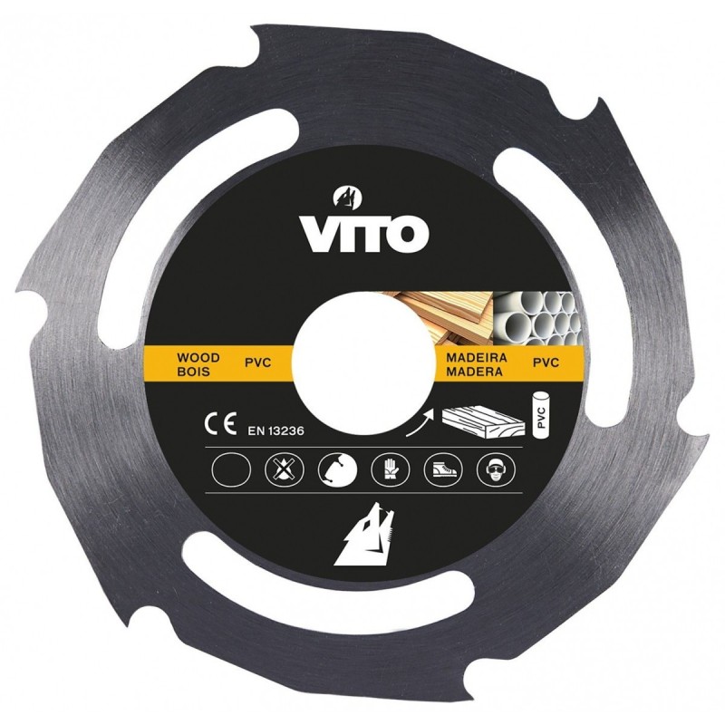 Disque coupe bois et PVC 115mm Vitesse 12000 tr/min Alésage 22