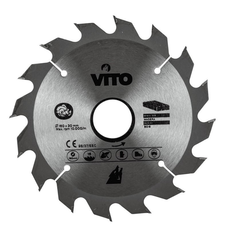 Lame scie circulaire 160mm 16 dents Alésage 30mm Bois VITO PRO-POWER