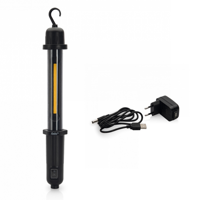 Lampe LED 3W sans fil Batterie lithium ASLO Chargeur + Port USB Autonomie 4h