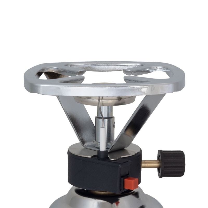 Rechaud gaz Coque et Plaque Inox Allumage piezo + 4 cartouches gaz