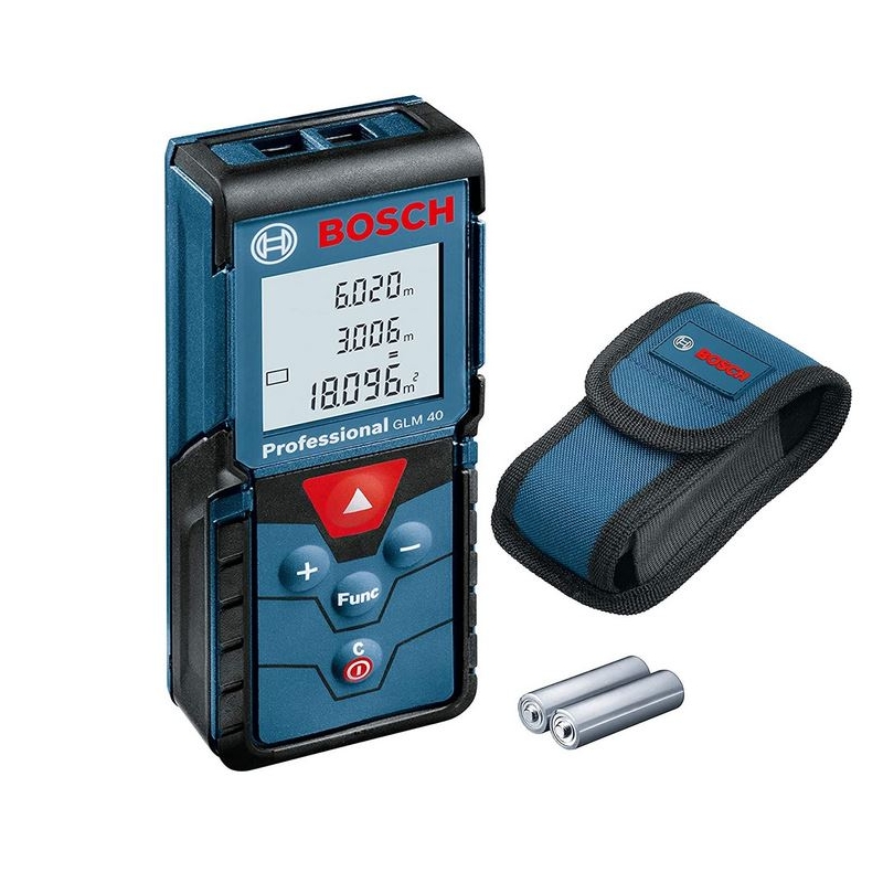 Télémètre laser GLM 40 Professional Bosch Fonction mémoire Portée :  0,15/40m 2 piles 1,5V Housse de protection