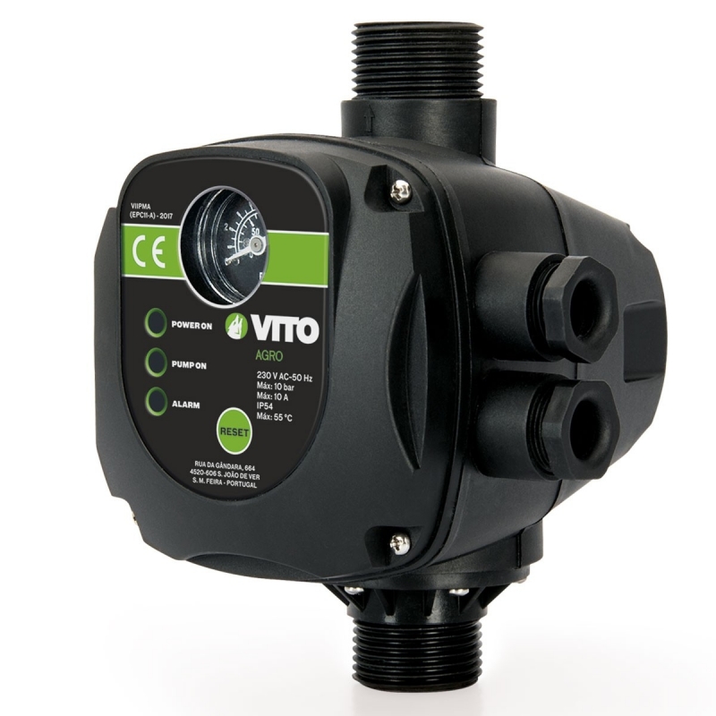Régulateur de pression avec manomètre 1.5 - 10 bar Système de contrôle  électronique pour pompe à eau 230V IP65 VITO