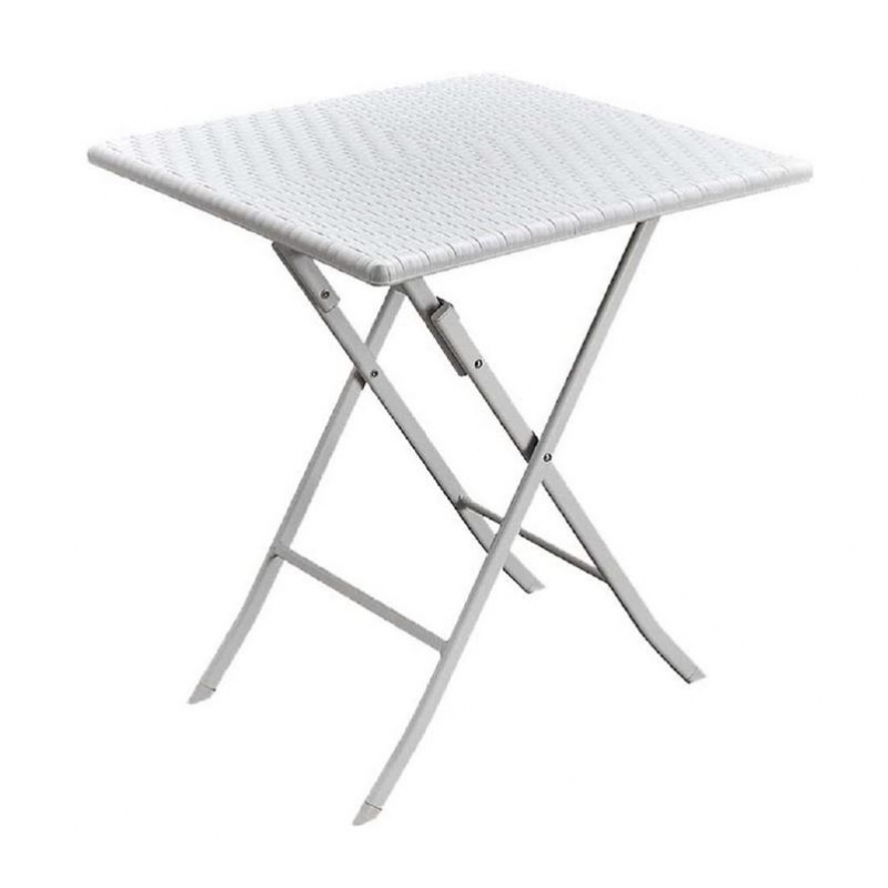 Table carrée pliante Blanche 61x61xH73cm Résine Camping Jardin Réceptions  Festivals Evenements GARDEN DELUXE