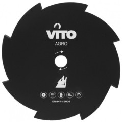 Lame de Coupe pour Débroussailleuse 8 Dents Tungstène Diamètre 255mm