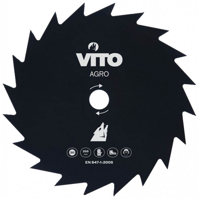 Lame de Coupe Débroussailleuse 20 Dents Tungstène Diamètre 255mm Alé