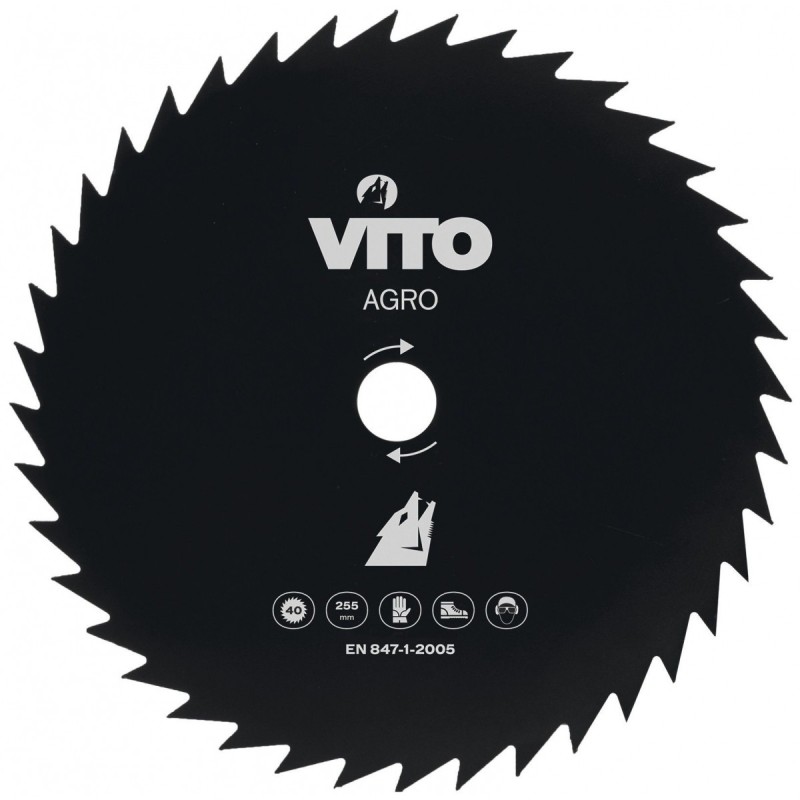 Lame de Coupe pour Débroussailleuse 40 dents Diam 255mm Tungstène Al