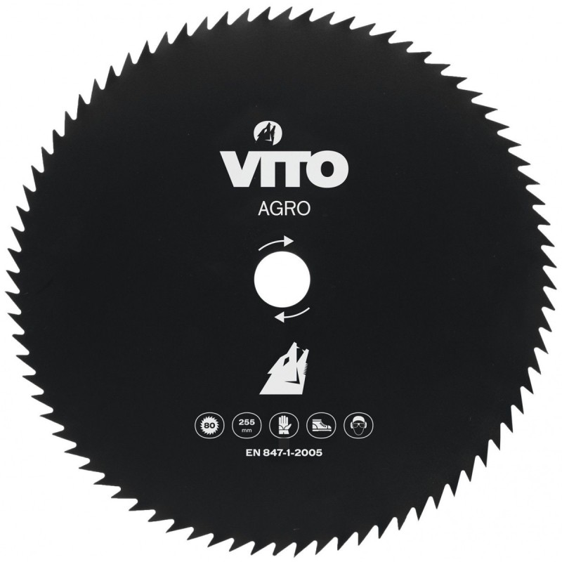 Lame de Coupe pour Débroussailleuse 80 Dents Tungstène 255 mm Alésag