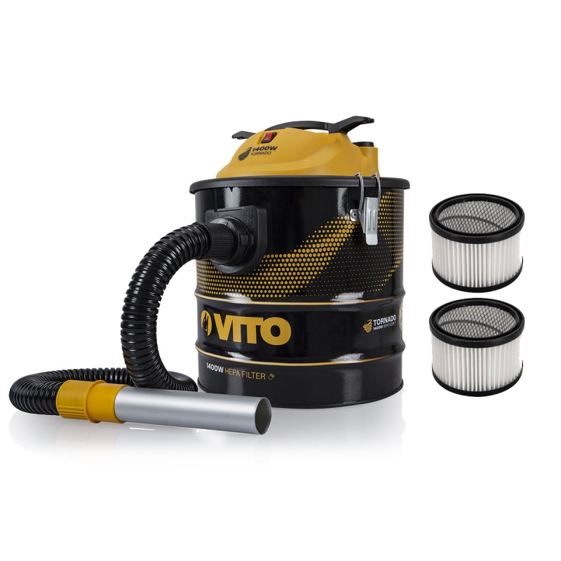 Aspirateur de cendres VITO 1400W TORNADO 18L + 2 Filtres HEPA