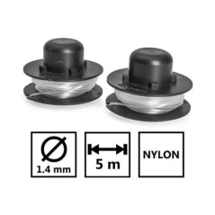Lot de 2 bobines de fil nylon pour coupe bordure 250W - Longueur 5m
