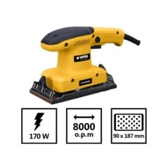 Levigatrice orbitale 170W 10000 giri/min Superficie 90x187mm Sistema
