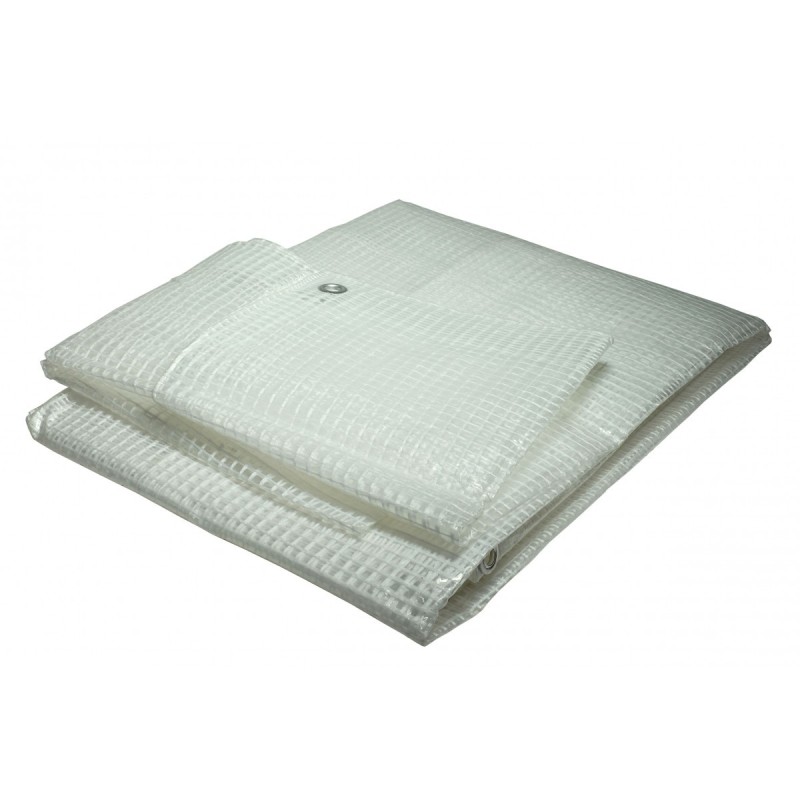 Bâche plastique étanche transparente PE armée 4x3m densité 170g/m² t