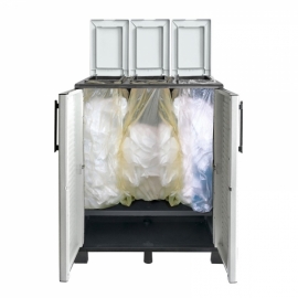Armoire poubelles 2 bacs