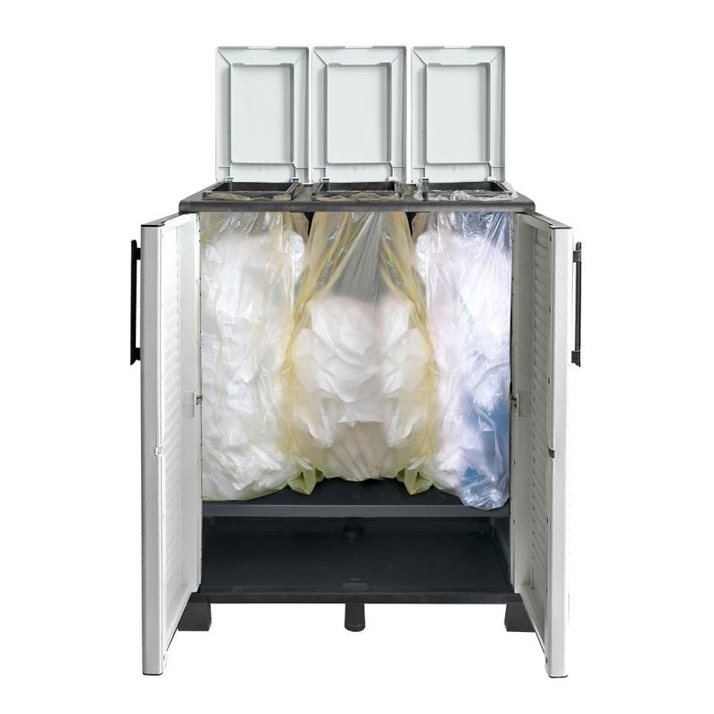 Armoire poubelles 2 bacs
