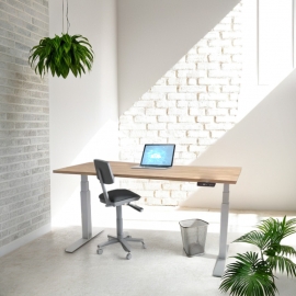 Standing desk plateau bois et pieds blancs - Profitez de nos réductions sur Univers du Pro